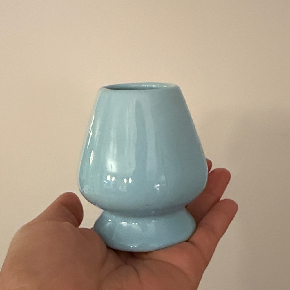 Light Blue Ceramic Matcha Whisk Holder Stand Chasen Holder